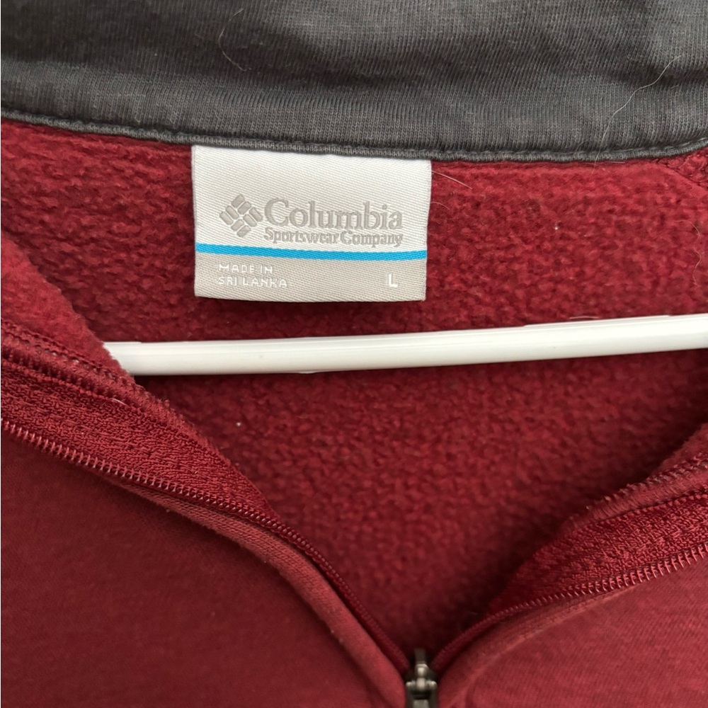 Columbia Men's Burgundy Zip-Up Sweater - Picture 2 of 2